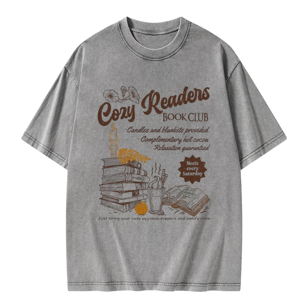 Pagewings Cozy reader Unisex Washed T-shirt
