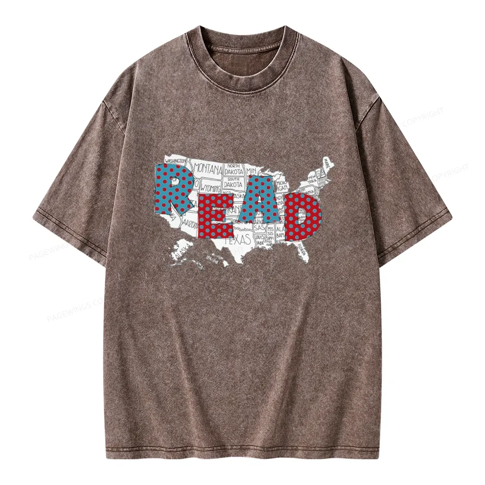 Pagewings Let's Read Together Unisex Washed T-shirt
