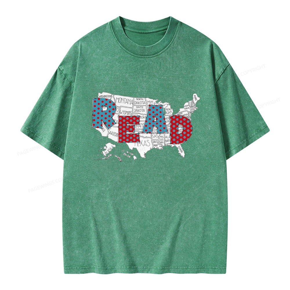 Pagewings Let's Read Together Unisex Washed T-shirt