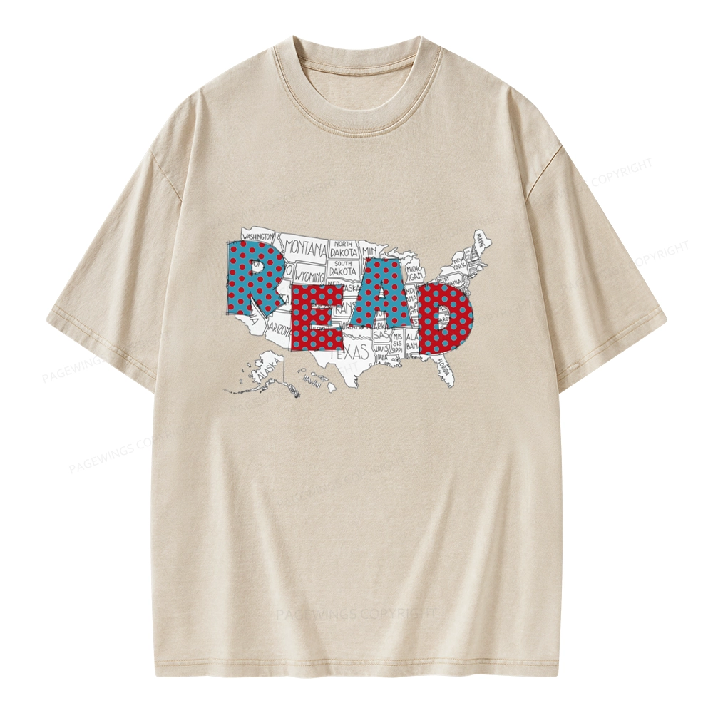 Pagewings Let's Read Together Unisex Washed T-shirt