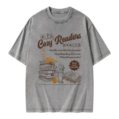 Pagewings Cozy reader Unisex Washed T-shirt