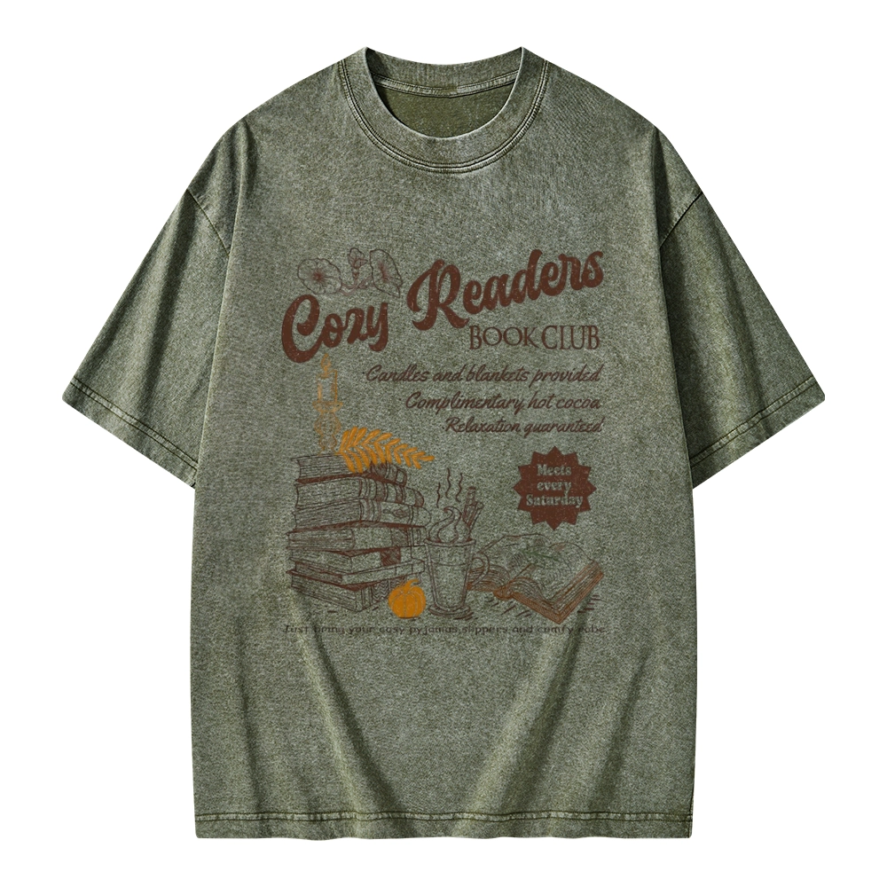 Pagewings Cozy reader Unisex Washed T-shirt