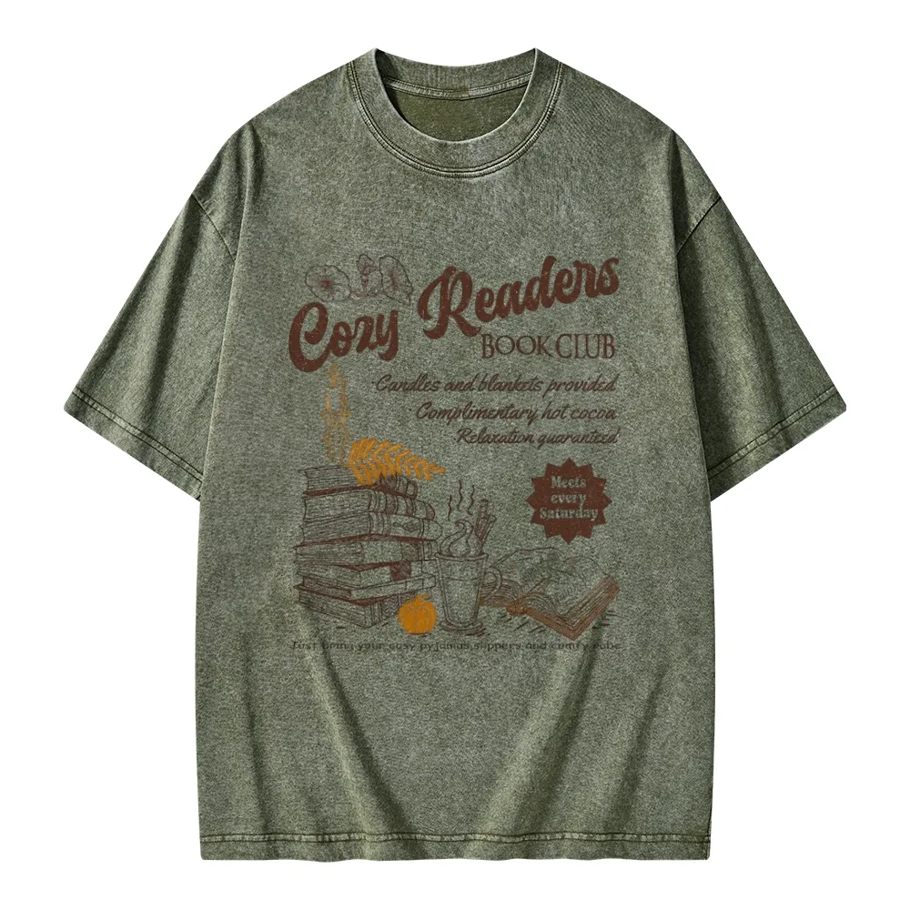 Pagewings Cozy reader Unisex Washed T-shirt