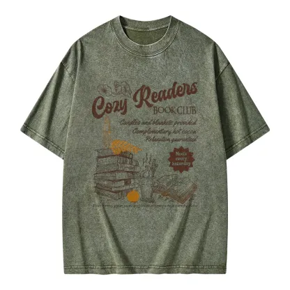 Pagewings Cozy reader Unisex Washed T-shirt