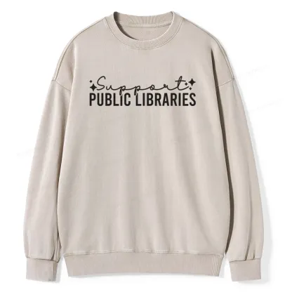 Pagewings Public Libraries Unisex Washed Sweatshirt