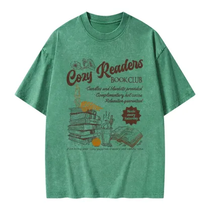 Pagewings Cozy reader Unisex Washed T-shirt