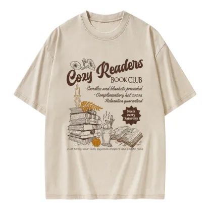 Pagewings Cozy reader Unisex Washed T-shirt