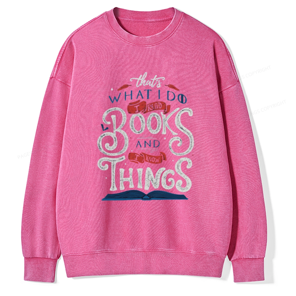 Pagewings Read To  Know Things Unisex Washed Sweatshirt