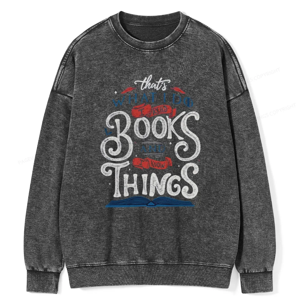 Pagewings Read To  Know Things Unisex Washed Sweatshirt