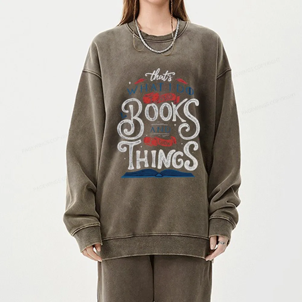 Pagewings Read To  Know Things Unisex Washed Sweatshirt