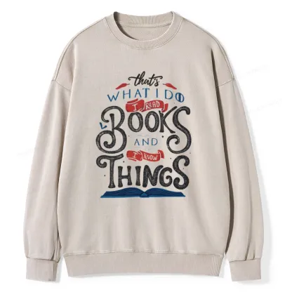 Pagewings Read To  Know Things Unisex Washed Sweatshirt