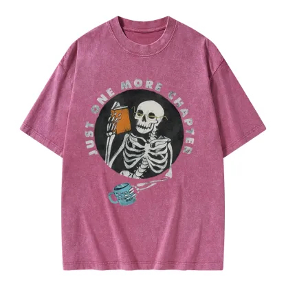 Pagewings Halloween Just One More Chapter Unisex Washed T-shirt
