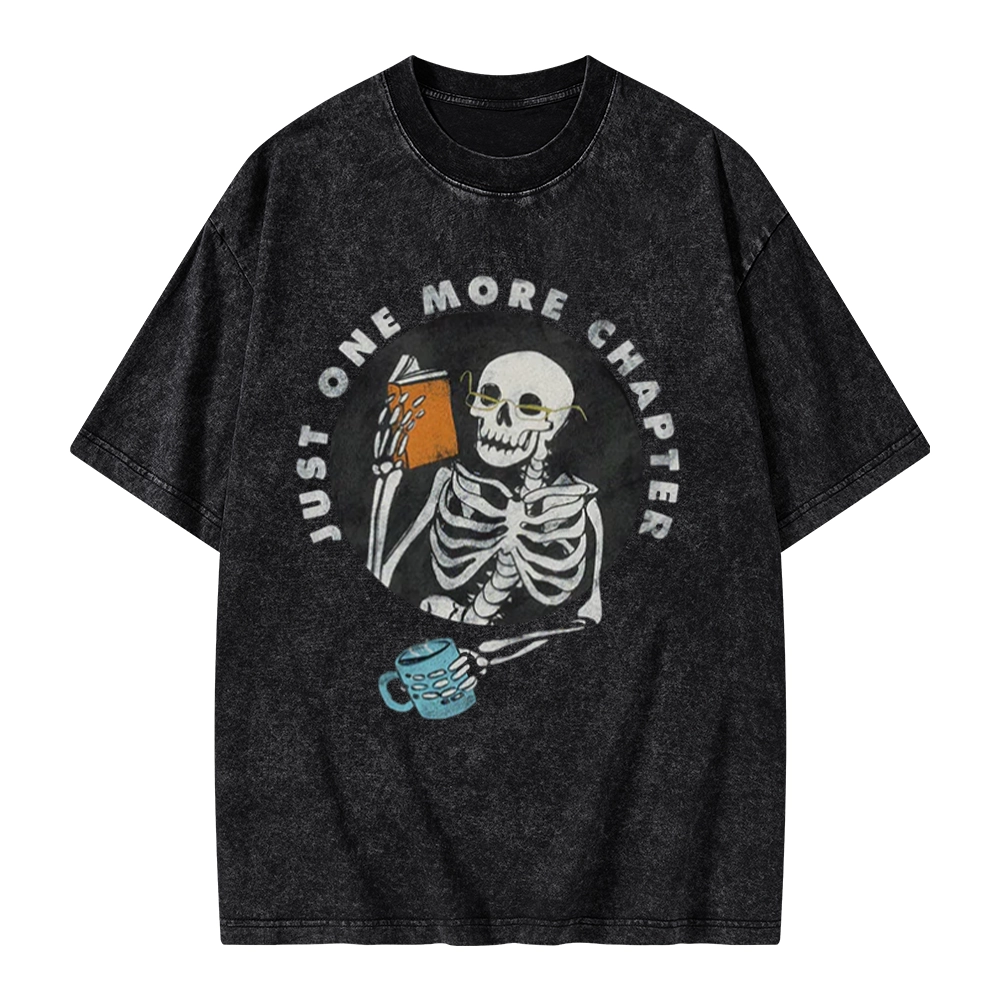 Pagewings Halloween Just One More Chapter Unisex Washed T-shirt