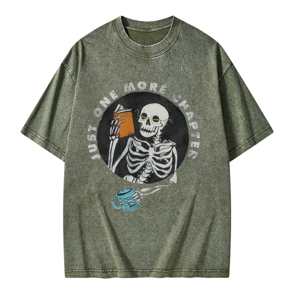 Pagewings Halloween Just One More Chapter Unisex Washed T-shirt