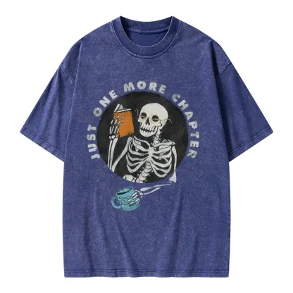 Pagewings Halloween Just One More Chapter Unisex Washed T-shirt