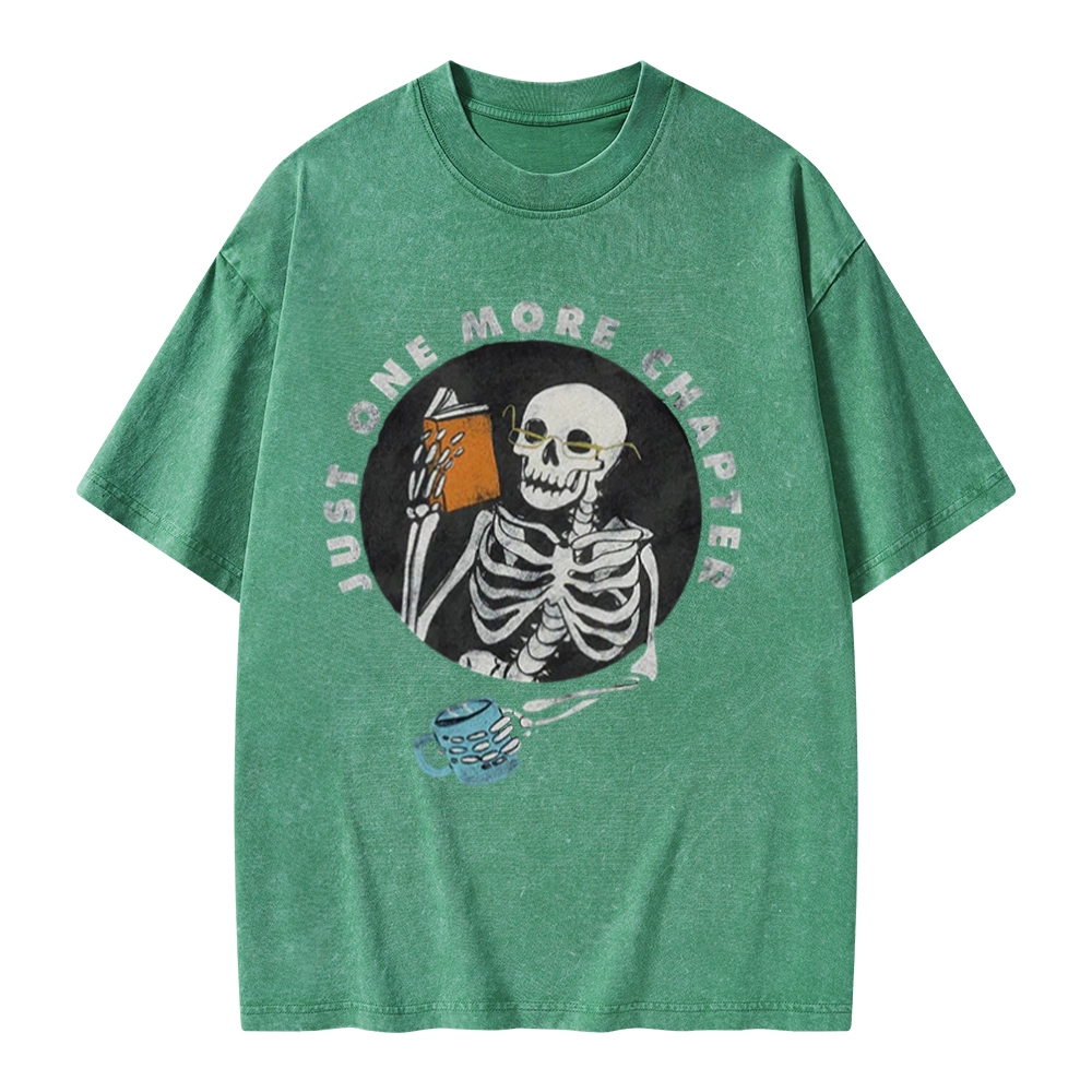 Pagewings Halloween Just One More Chapter Unisex Washed T-shirt