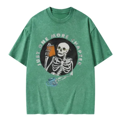 Pagewings Halloween Just One More Chapter Unisex Washed T-shirt