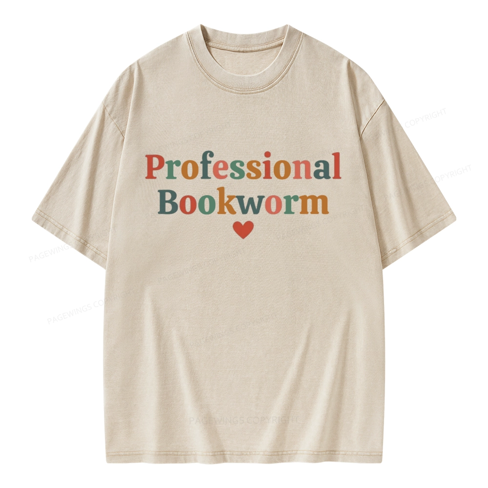 Pagewings Professional Bookworm Unisex Washed T-shirt