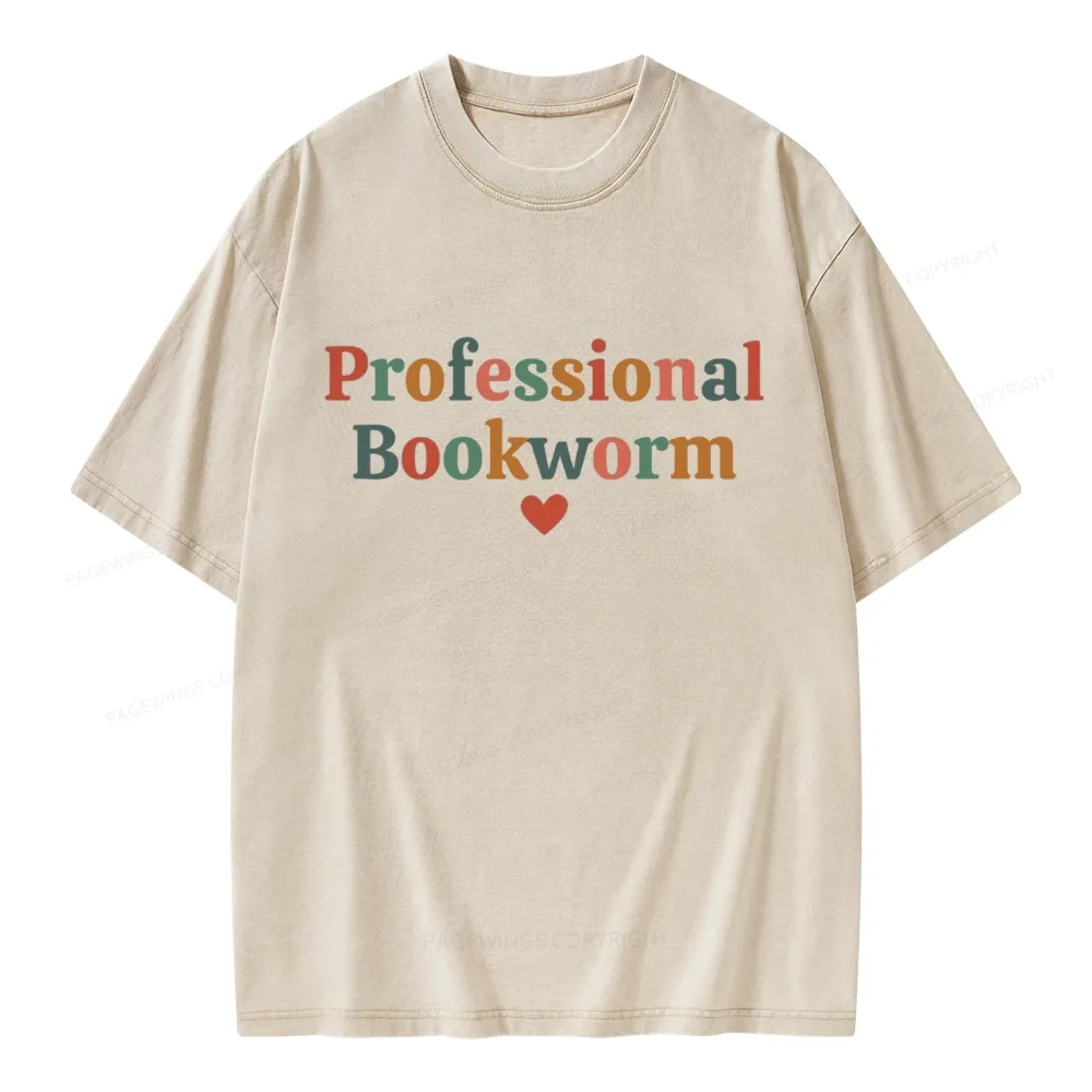 Pagewings Professional Bookworm Unisex Washed T-shirt