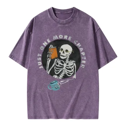 Pagewings Halloween Just One More Chapter Unisex Washed T-shirt
