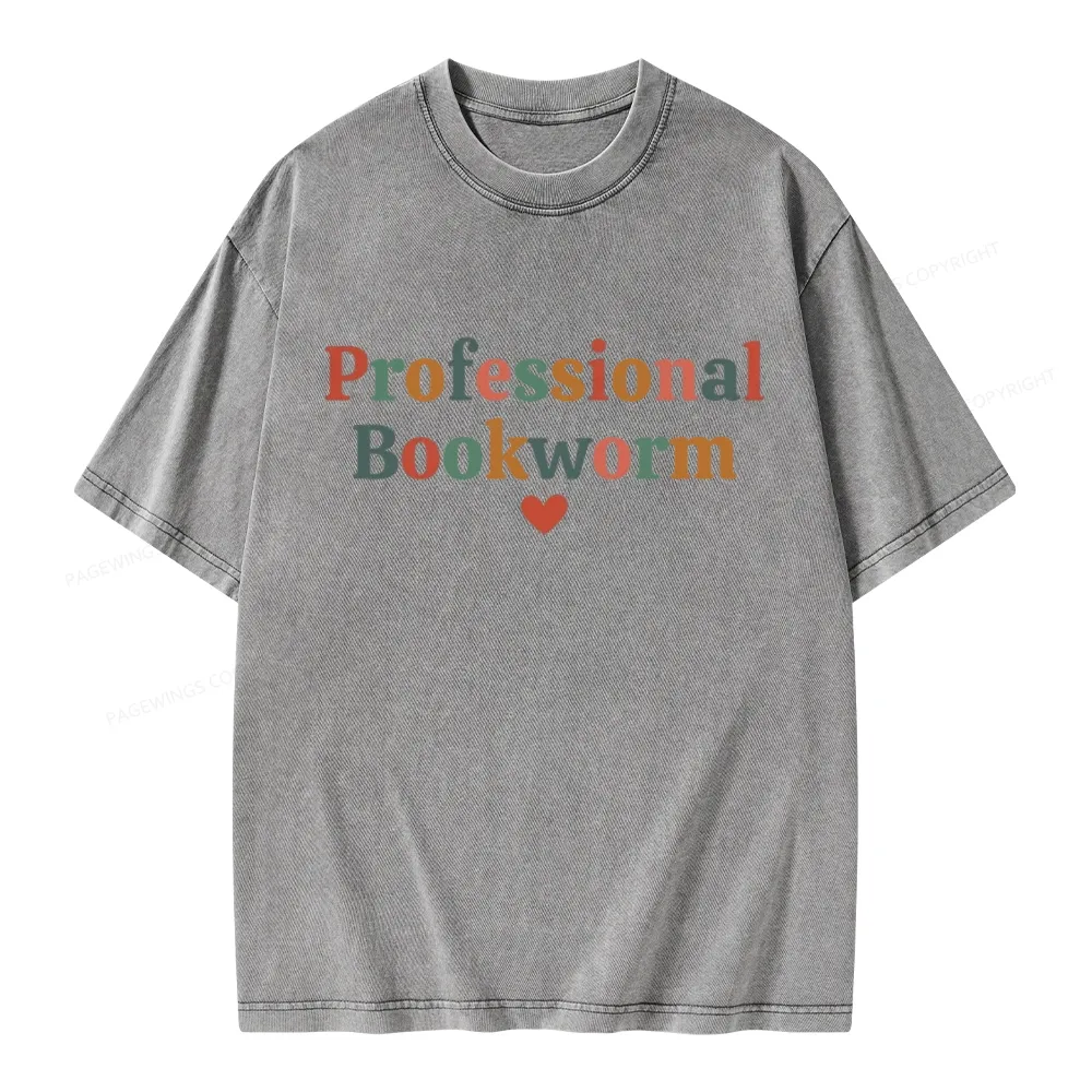Pagewings Professional Bookworm Unisex Washed T-shirt