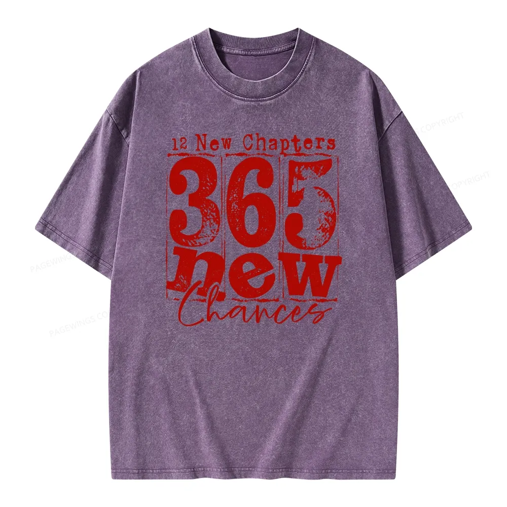 Pagewings 12 New Chapters 365 New Chances  Unisex Washed T-shirt