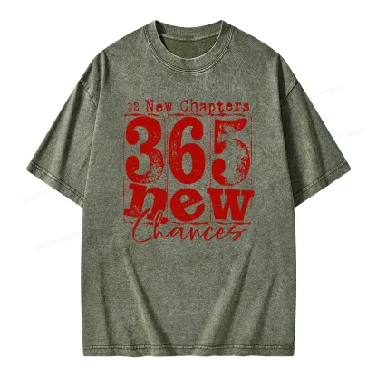 Pagewings 12 New Chapters 365 New Chances  Unisex Washed T-shirt
