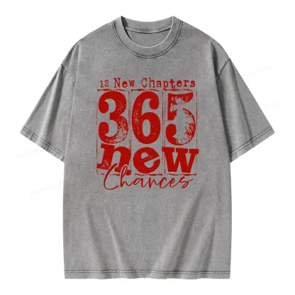 Pagewings 12 New Chapters 365 New Chances  Unisex Washed T-shirt