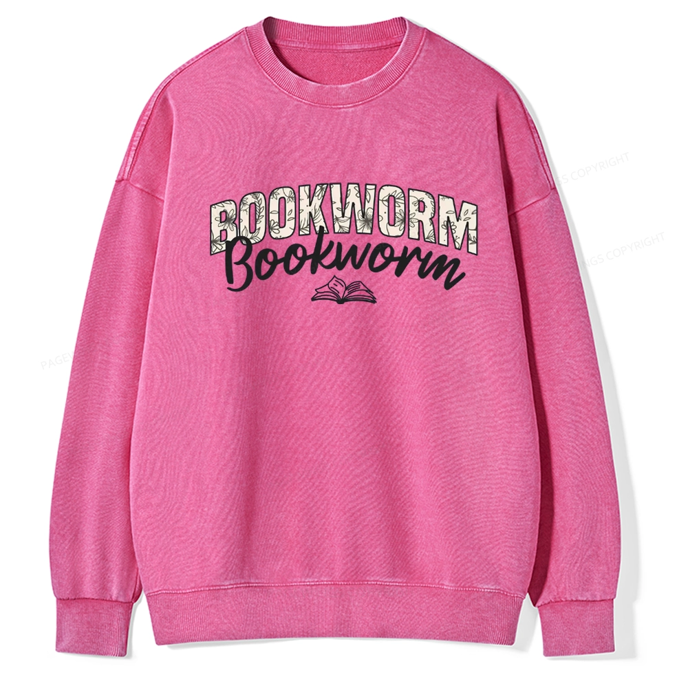 Pagewings Bookworm Unisex Washed Sweatshirt