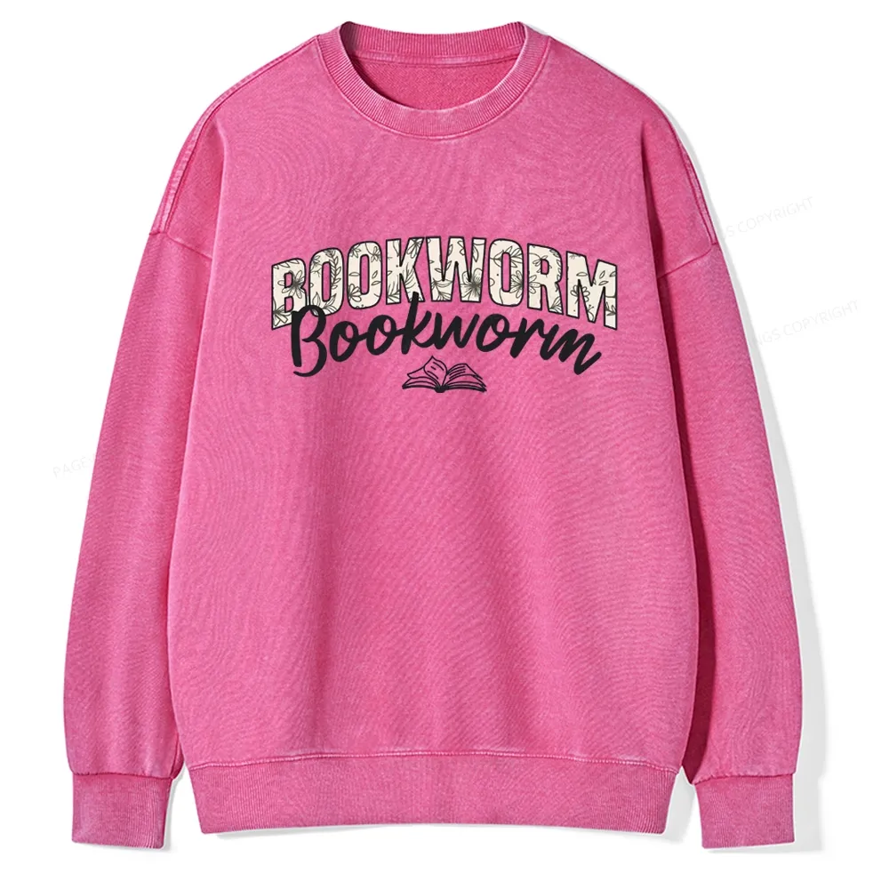 Pagewings Bookworm Unisex Washed Sweatshirt