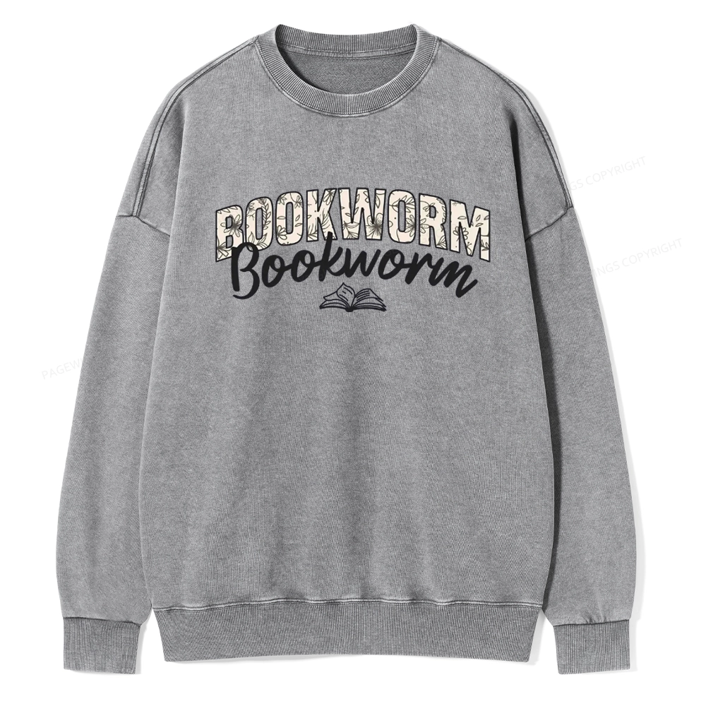 Pagewings Bookworm Unisex Washed Sweatshirt