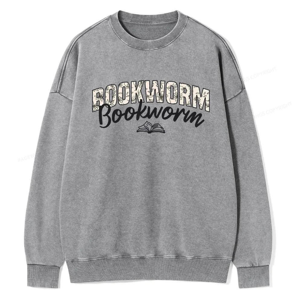 Pagewings Bookworm Unisex Washed Sweatshirt