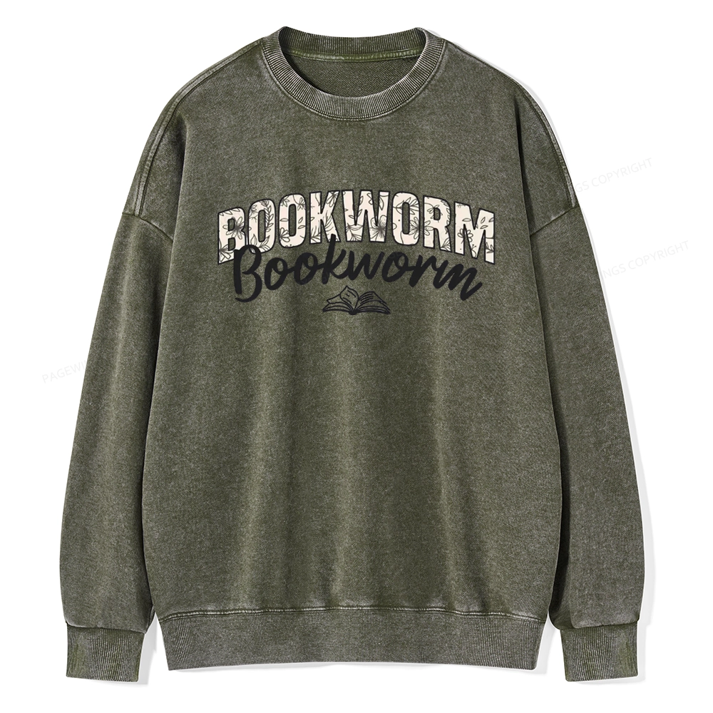 Pagewings Bookworm Unisex Washed Sweatshirt