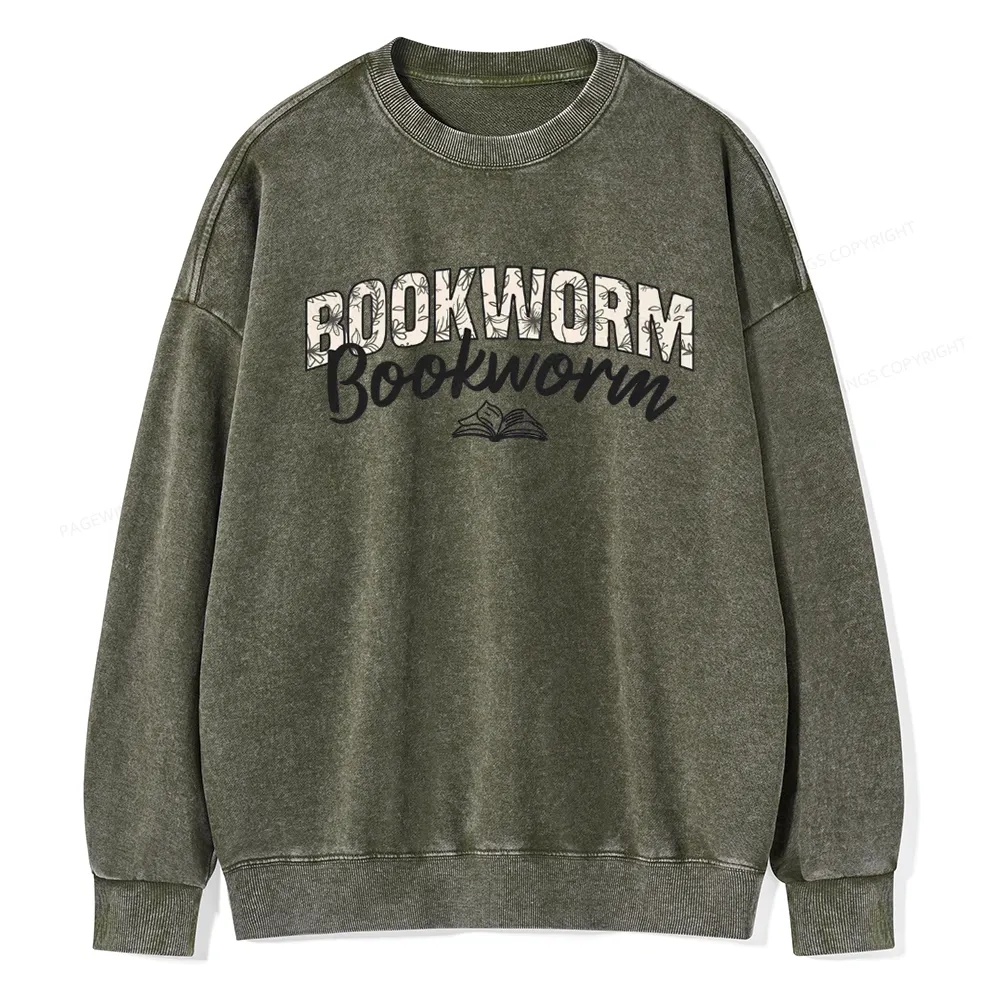Pagewings Bookworm Unisex Washed Sweatshirt