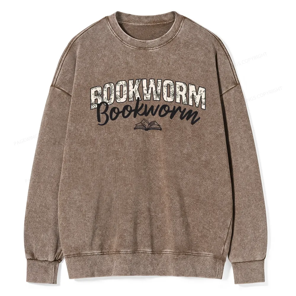 Pagewings Bookworm Unisex Washed Sweatshirt