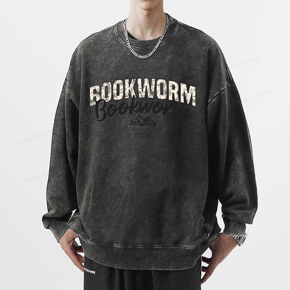 Pagewings Bookworm Unisex Washed Sweatshirt