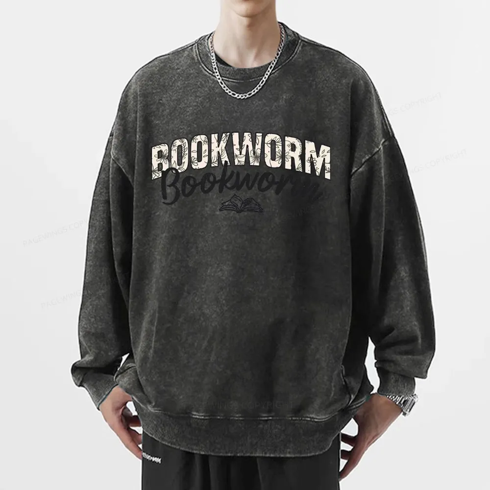 Pagewings Bookworm Unisex Washed Sweatshirt