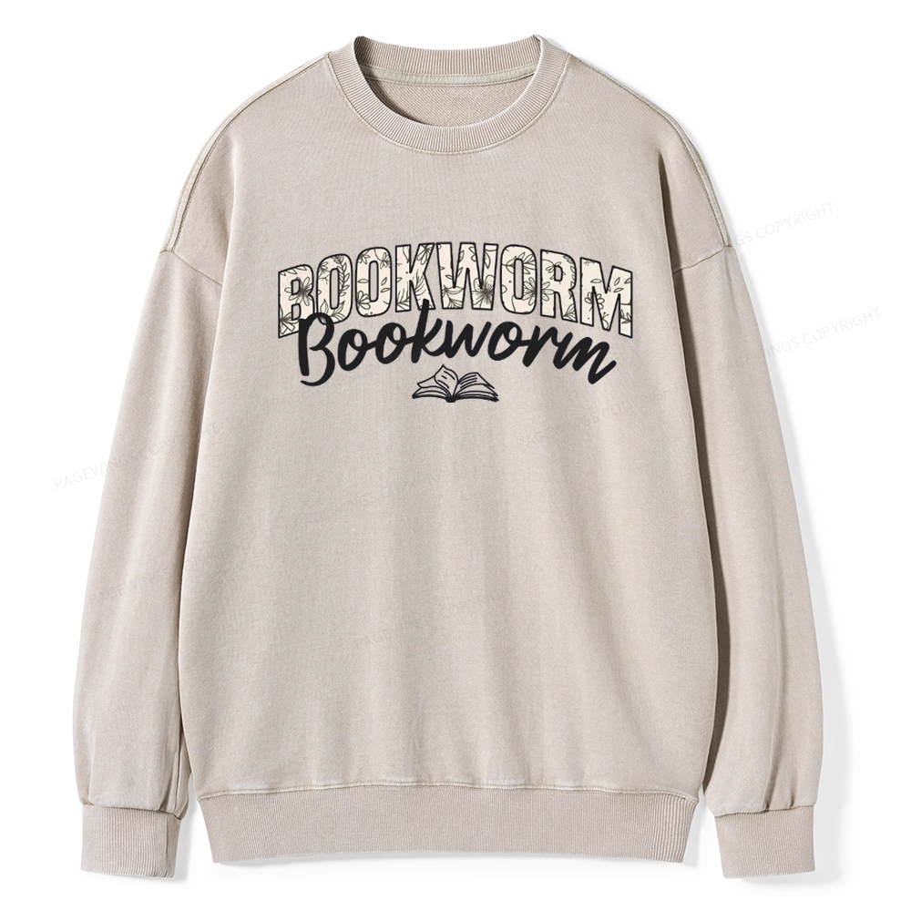 Pagewings Bookworm Unisex Washed Sweatshirt