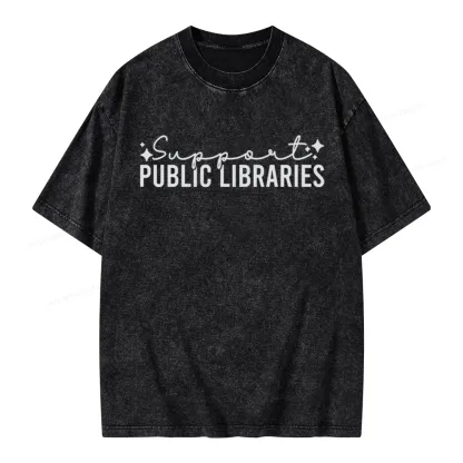 Pagewings Public Libraries Unisex Washed T-shirt