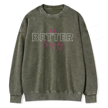 Pagewings 1% Better Every Day Unisex Washed Sweatshirt