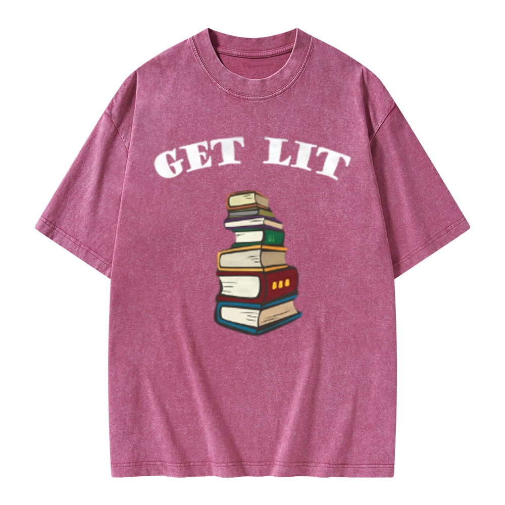 Pagewings Get Lit Unisex Washed T-shirt