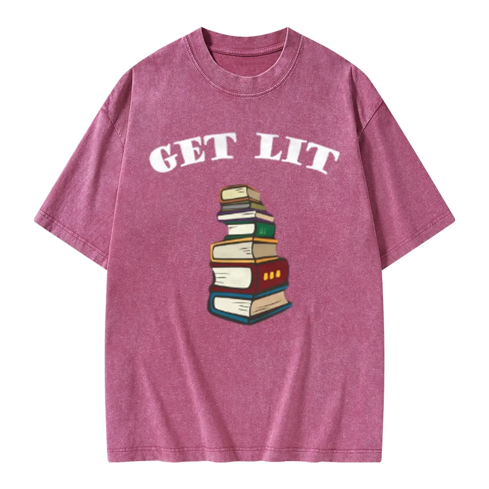 Pagewings Get Lit Unisex Washed T-shirt