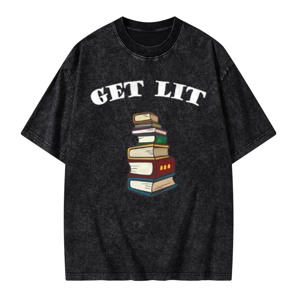 Pagewings Get Lit Unisex Washed T-shirt