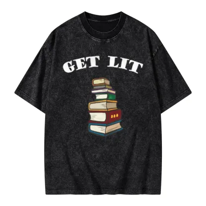 Pagewings Get Lit Unisex Washed T-shirt