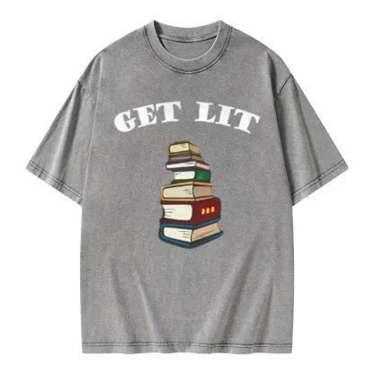 Pagewings Get Lit Unisex Washed T-shirt