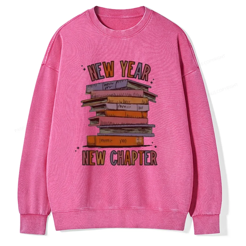 Pagewings New Year New Chapter Unisex Washed Sweatshirt
