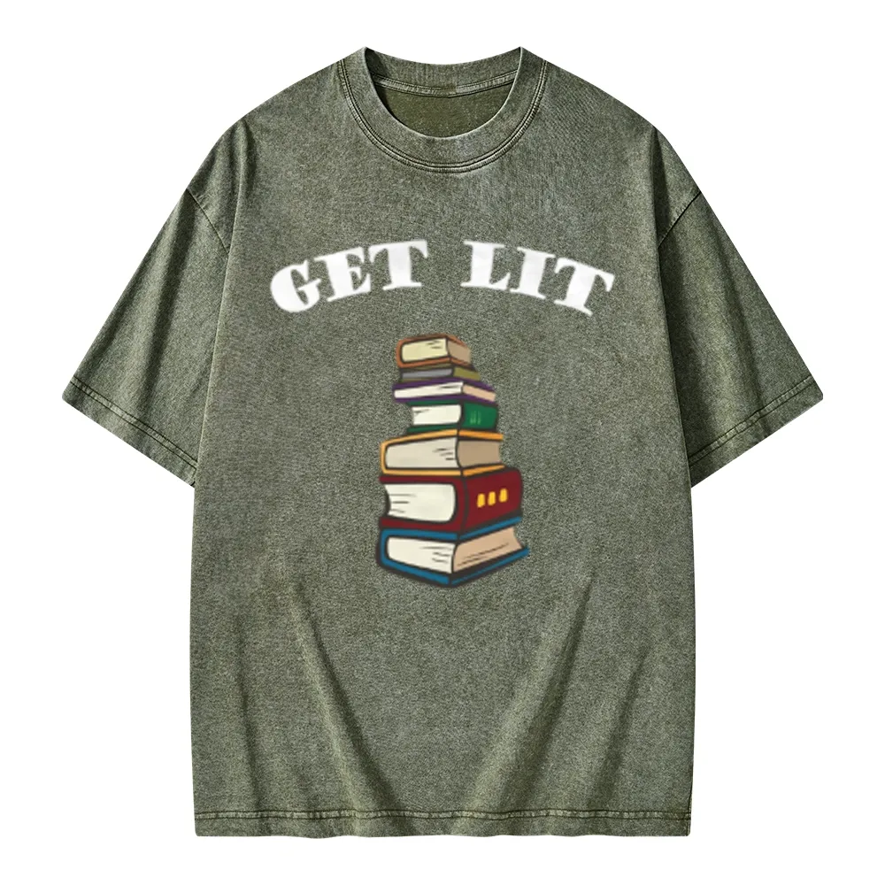 Pagewings Get Lit Unisex Washed T-shirt