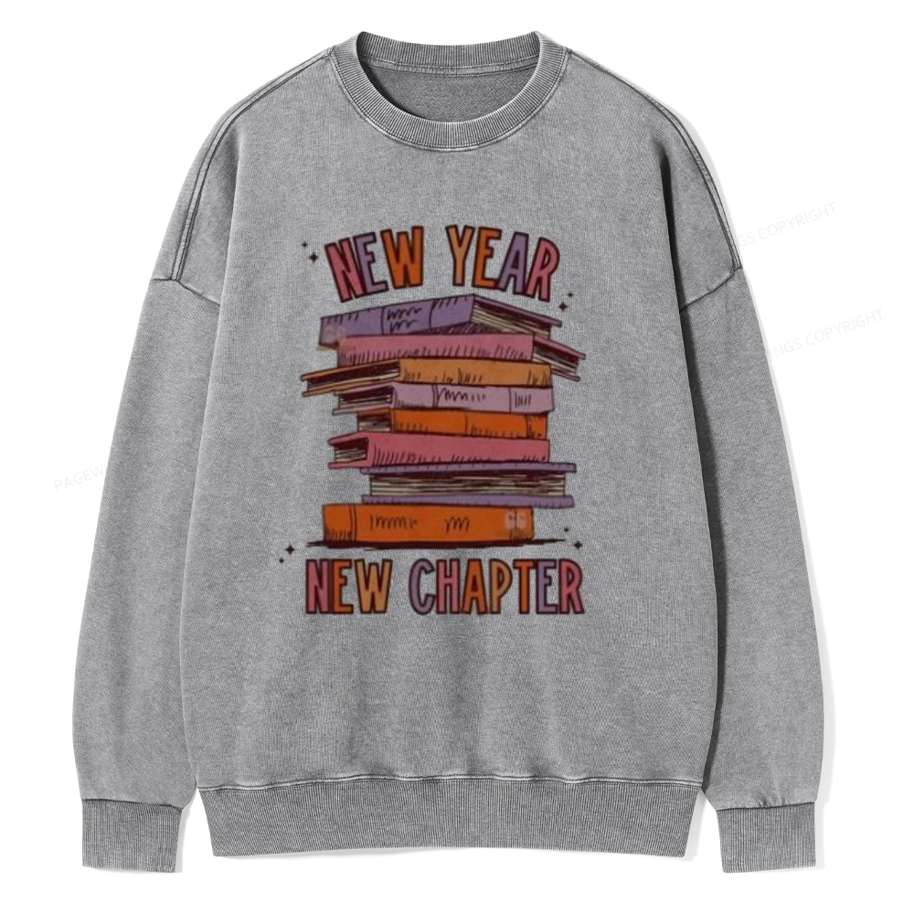 Pagewings New Year New Chapter Unisex Washed Sweatshirt