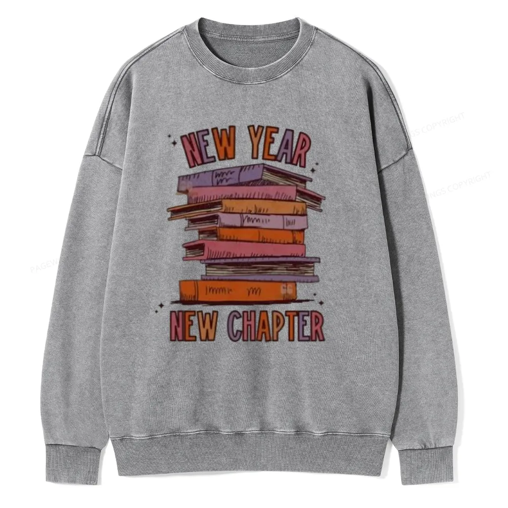 Pagewings New Year New Chapter Unisex Washed Sweatshirt