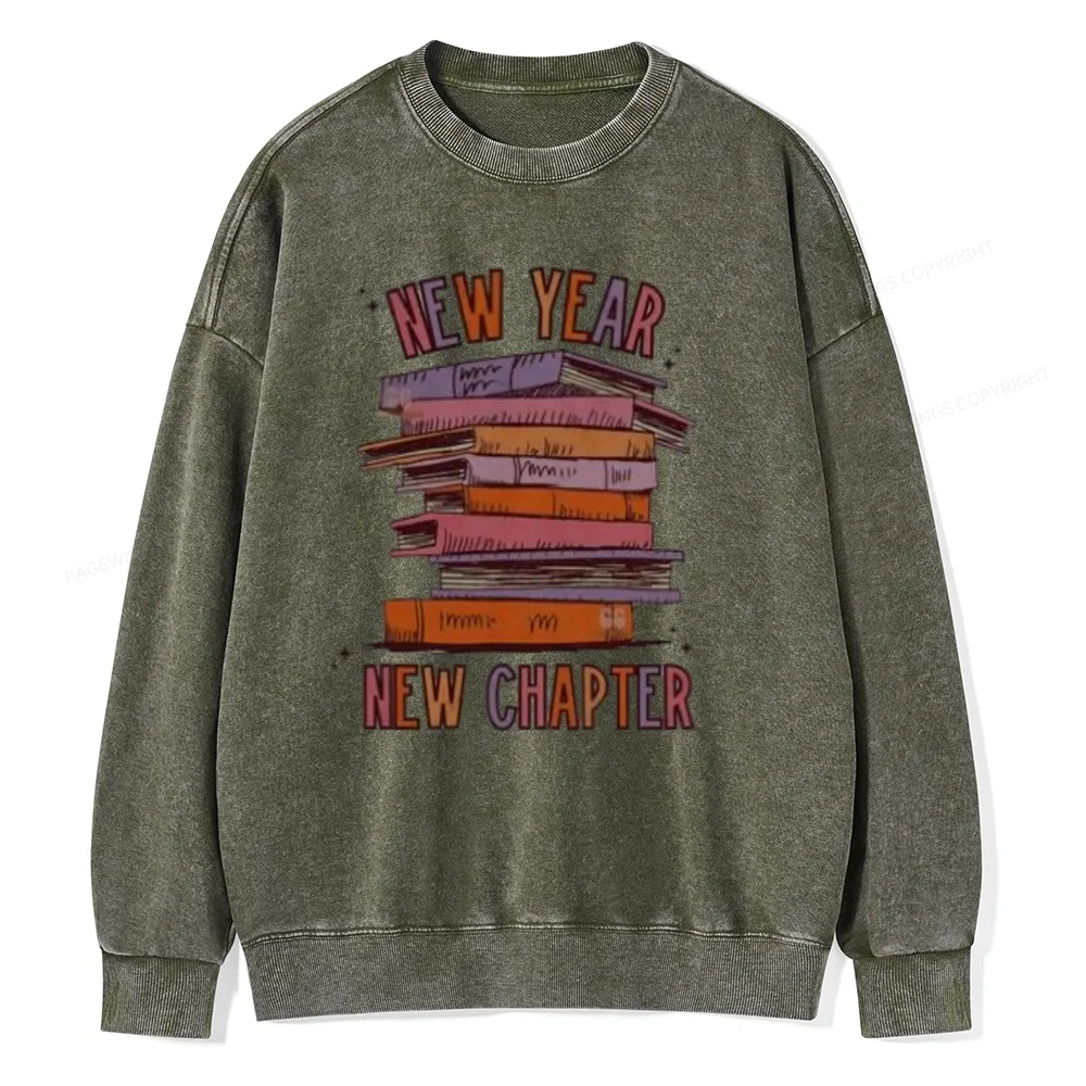 Pagewings New Year New Chapter Unisex Washed Sweatshirt